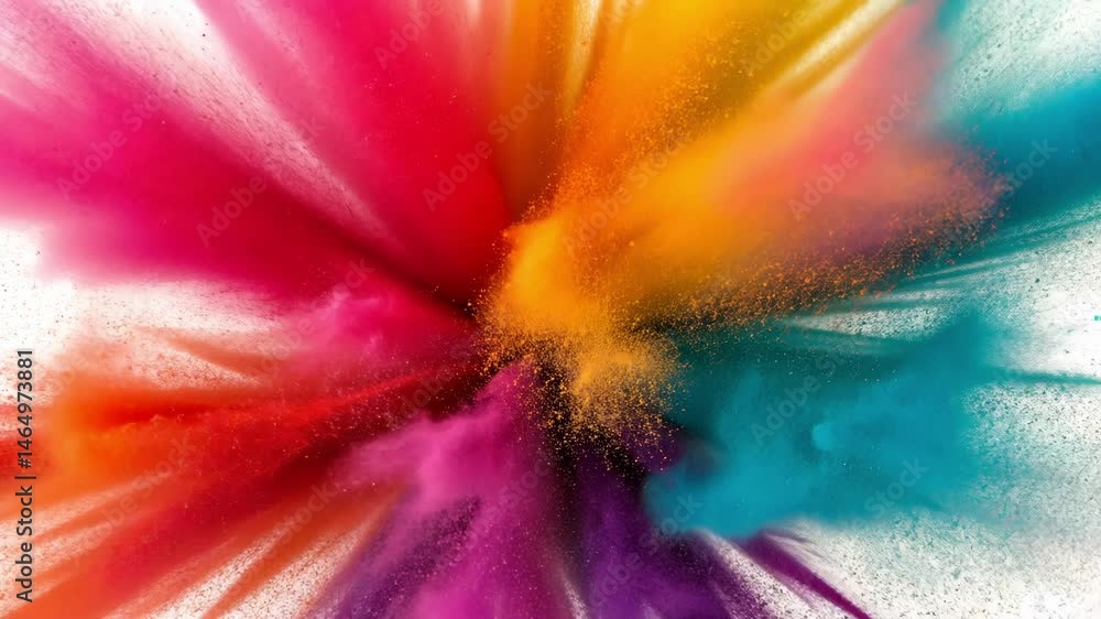 Poster vibrant explosion of colorful powder creating a dynamic abstract background
