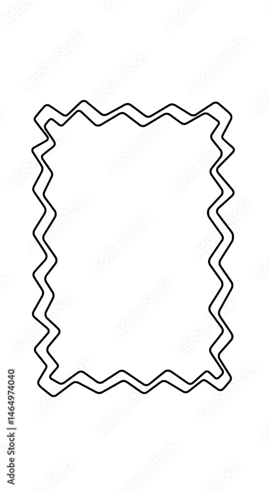 Fototapete Zigzag Frame: A simple yet elegant frame design with a unique zigzag border, perfect for adding a touch of sophistication to your creative projects.