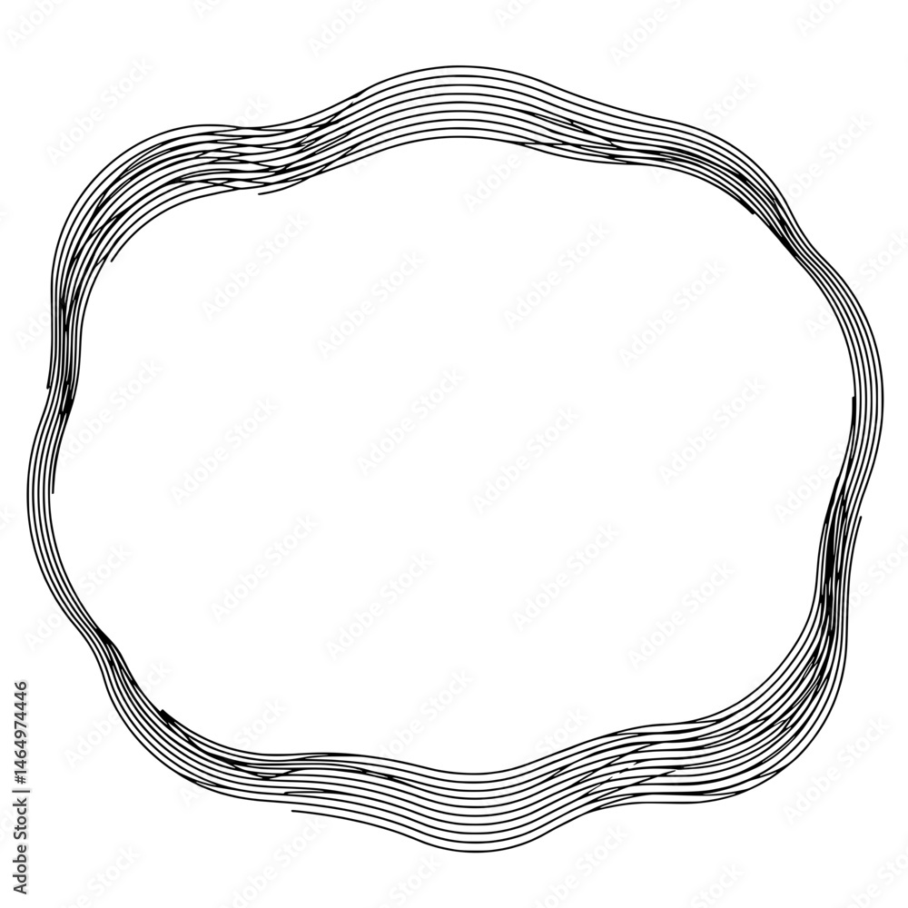 Fototapete Abstract Wavy Lines Frame: An elegant design of flowing, abstract wavy lines creating a visually dynamic and modern frame.
