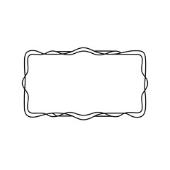 Wavy Rectangle Frame: Elegant, simple wavy rectangle frame, perfect for adding a touch of vintage style to your designs. It's versatile and suitable for various projects.