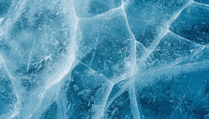 Ice texture, macro, background. AI generated.
