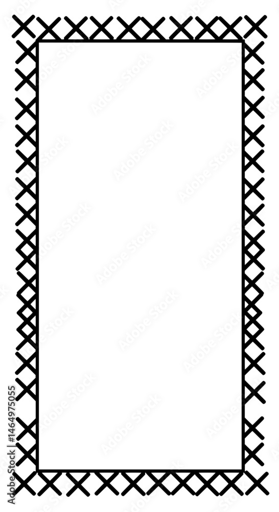 Poster stitched rectangle border: an elegant, handcrafted illustration features a meticulously stitched rec