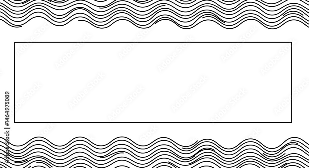 Poster wavy frame design for text: a creative design with an empty space, framed by elegant wavy lines, per