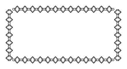 Ornate Rectangular Frame: Elegant black and white rectangular frame with a repeating diamond pattern, ideal for adding a touch of sophistication to your designs.  