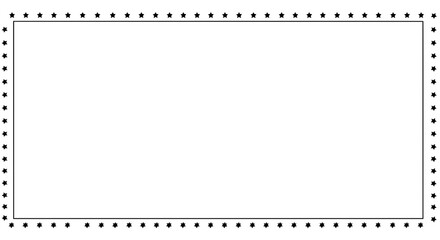 Geometric Rectangular Frame: A sleek, rectangular frame outlined with tiny, evenly spaced dots, perfect for a minimalist design or a stylish background.