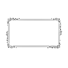 Elegant Starry Frame: A captivating minimalist design, this image presents a rectangular frame adorned with delicate star accents, ideal for framing cherished memories or creative content.