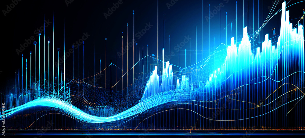 Aufkleber abstract stock market graph background for technology and digital themes painting texture. modern ar