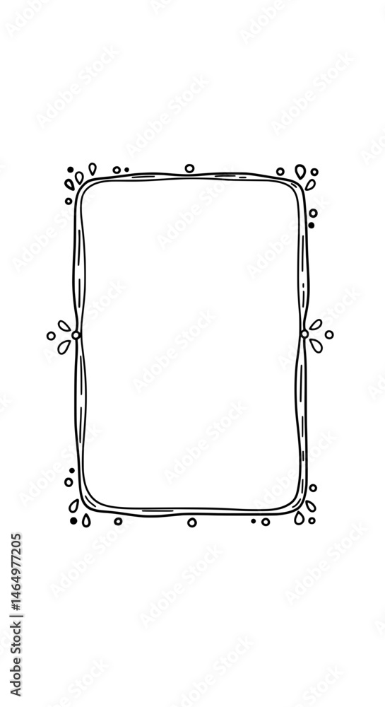 Poster elegant frame: a delicate hand-drawn frame with floral accents, perfect for adding a touch of sophis