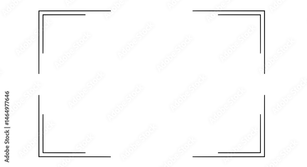 Fototapete Simple Corner Frame: Clean and minimalist geometric corner frame for design projects. Perfect for adding a subtle border to photos, illustrations or text.