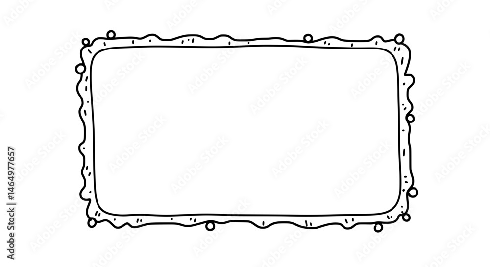 Poster artistic frame illustration: a hand-drawn, artistic frame featuring a unique, irregular border with 