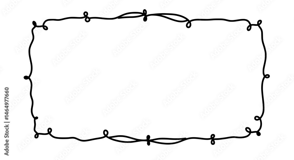 Aufkleber decorative frame for your content: a refined, hand-drawn rectangular frame, perfect for enhancing an