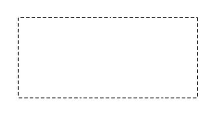 Dotted Outline Rectangle: A minimalist illustration of a dotted rectangle, perfect for highlighting a selected area in a graphic or design concept.