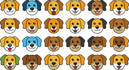 set of funny cartoon animals