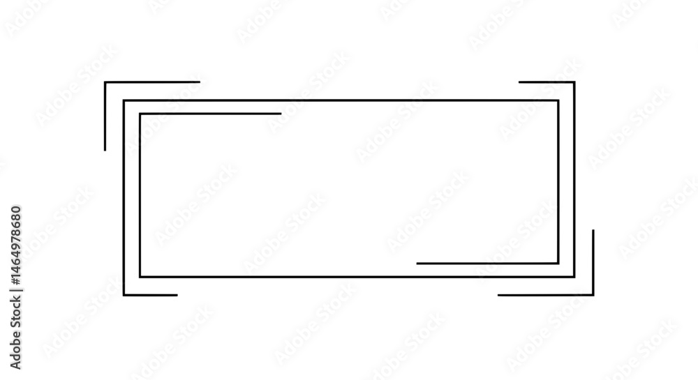 Fototapete Abstract Rectangular Frame Design: A sleek, geometric frame composed of clean lines and sharp angles creates a sense of structure and modern simplicity. A versatile graphic, ideal for framing text.