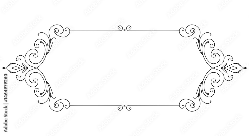 Poster ornamental frame for elegant design: a delicate, intricately designed, and open frame, perfect for i