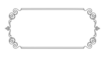 Elegant Frame Design: This is a close up, detailed view of an ornamental, decorative frame. The delicate line work showcases its elegant and timeless aesthetic. The design exudes sophistication. 