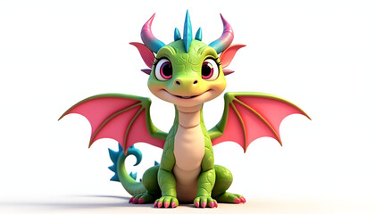 Fototapeta premium Friendly cartoon dragon illustration