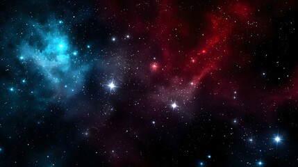 Obraz premium outer space sky with rich red and indigo nebula patterns glowing softly