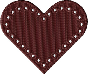 Embroidery Heart with Text Love in White
