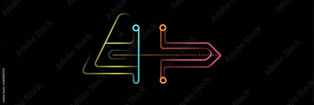 Aufkleber Journey Path From Point A to B Illustrated With Minimal Design Representing Progression and Direction Generative AI