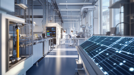 Naklejka premium Photorealistic research laboratory with advanced technology 
