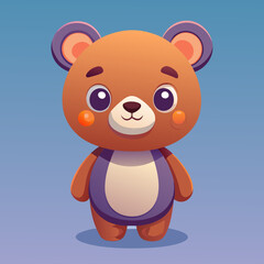 Adorable Cartoon Brown Bear Illustration for Kids