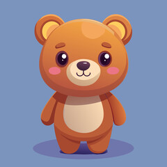 Obraz premium Adorable Brown Cartoon Teddy Bear Illustration
