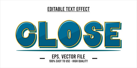 Close shop typography word art illustration, poster, editable text effect, file EPS