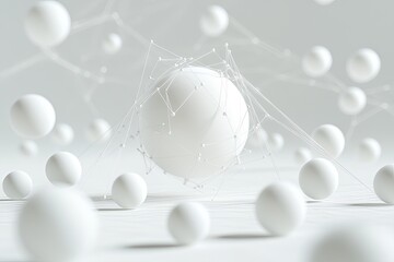Abstract sphere network on a white background