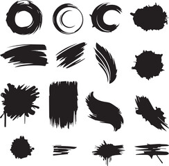 black brush strock set