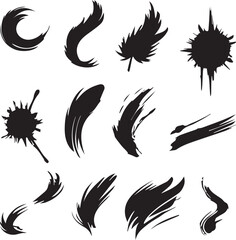 black brush strock set