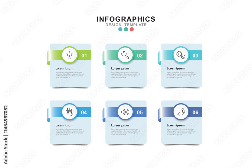 Fototapete vector infographic label design template with icons and 6 options or steps. for your business data. 