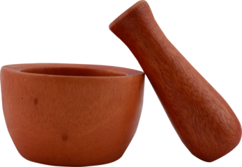 mortar and pestle on transparent background