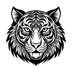 tiger head vector art silhouette