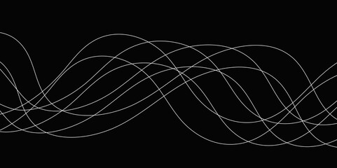 Abstract Black background with a glowing abstract waves. Abstract wave element for design. Digital frequency track equalizer, Futuristic background design. Long exposure, Light painting photography.