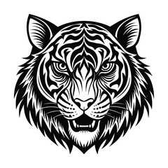 tiger head vector art silhouette