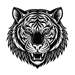 tiger head vector art silhouette