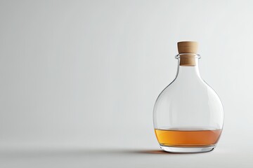 Amber liquid in glass bottle