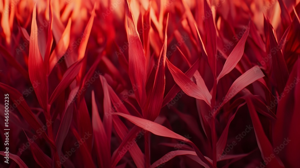 Poster a dense lush display of vivid red foliage against a natural backdrop creating a rich intricate and s