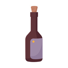 Spanish wine bottle flat. Vector
