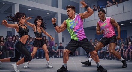 Fototapeta premium Diverse figures in action