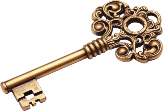 Ornate Antique Key of Golden Hue