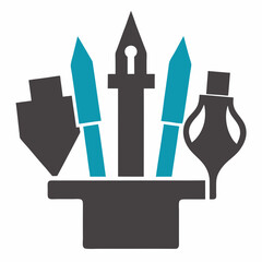 Art Tools silhouette vector illustration