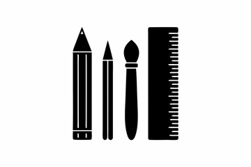 Art Tools silhouette vector illustration