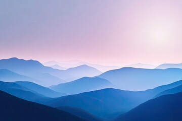 Fototapeta premium Misty mountain range at dawn