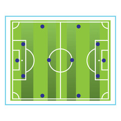 Soccer field formation view. Vector