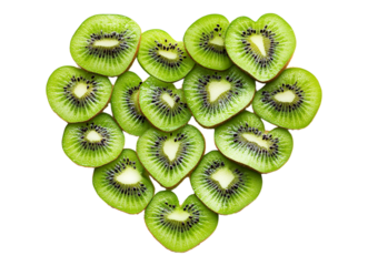 Heart shaped kiwi slices