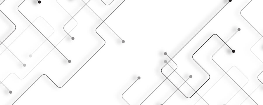 Geometric abstract background with simple square elements. Trendy geometric white background, elegant technology vector design. 