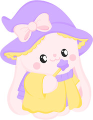 illustration rabbit witch