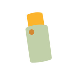 Spray bottle with yellow cap. Vector